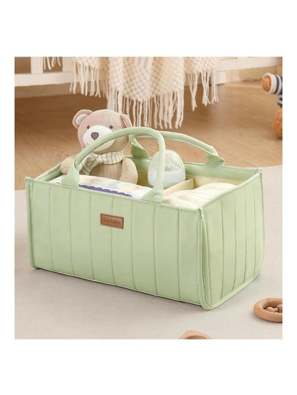 Diaper Caddy Organizer - Large Capacity Nursery Storage Basket, Maternity